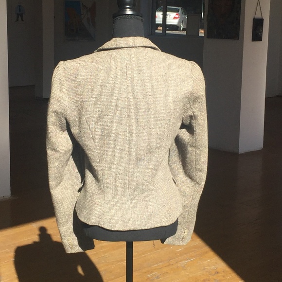 Custom made high waisted tweed vintage cottagecore beige and brown jacket - Picture 5 of 11